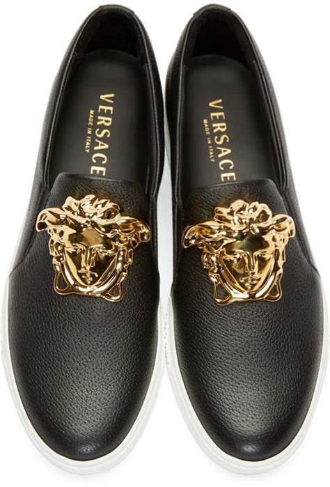 versace men's black sneakers|versace men's medusa sneakers.